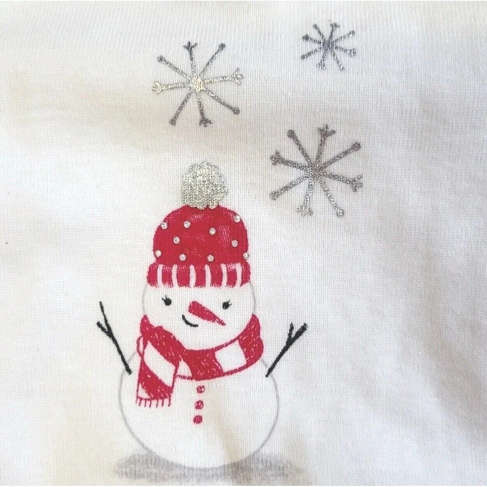 Carter's Red & White Baby Girls Christmas Holiday Snowman Snowflake Tutu Set NEW